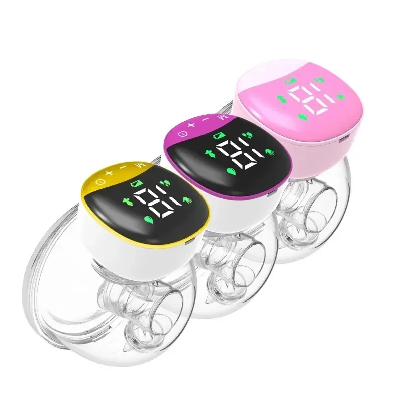 LED Touch Button Baby Care Intelligent Handsfree Silicone Electric Wearable Breast Pump With 4 Modes 12 Different Gears