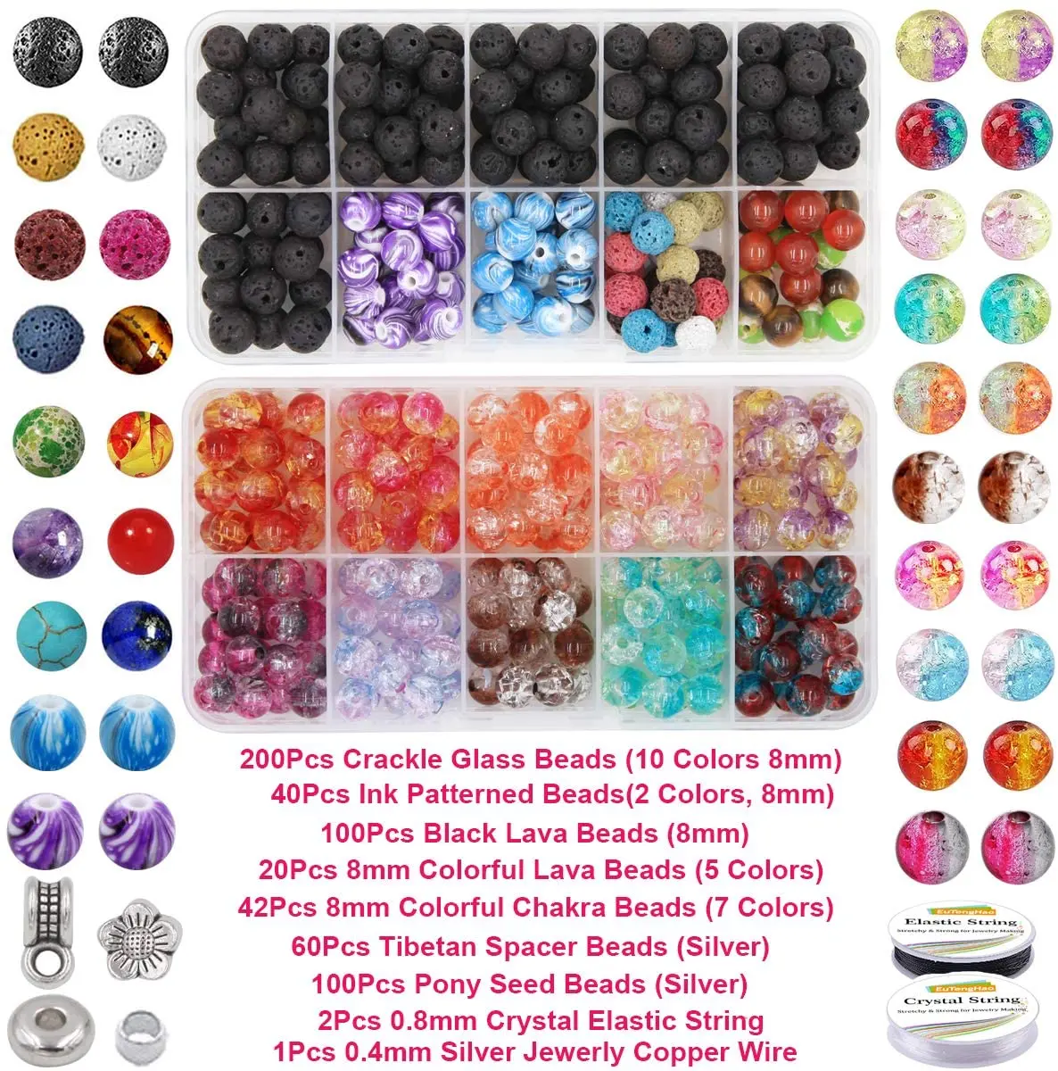 1box Di Bracelet/necklace Spacer Beads Set