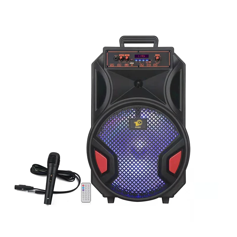 12 Inch Portable TWS Trolley Speaker with LED Screen Remote Control