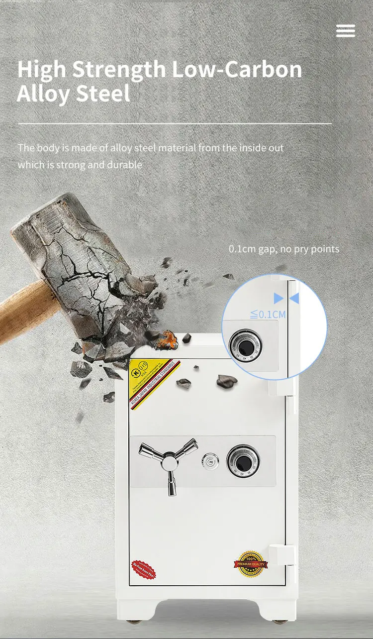 CEQSAFE Electronic Wall Anti-theft Deposit 4 Wheels Combination Lock Fireproof Safe Box for Money details