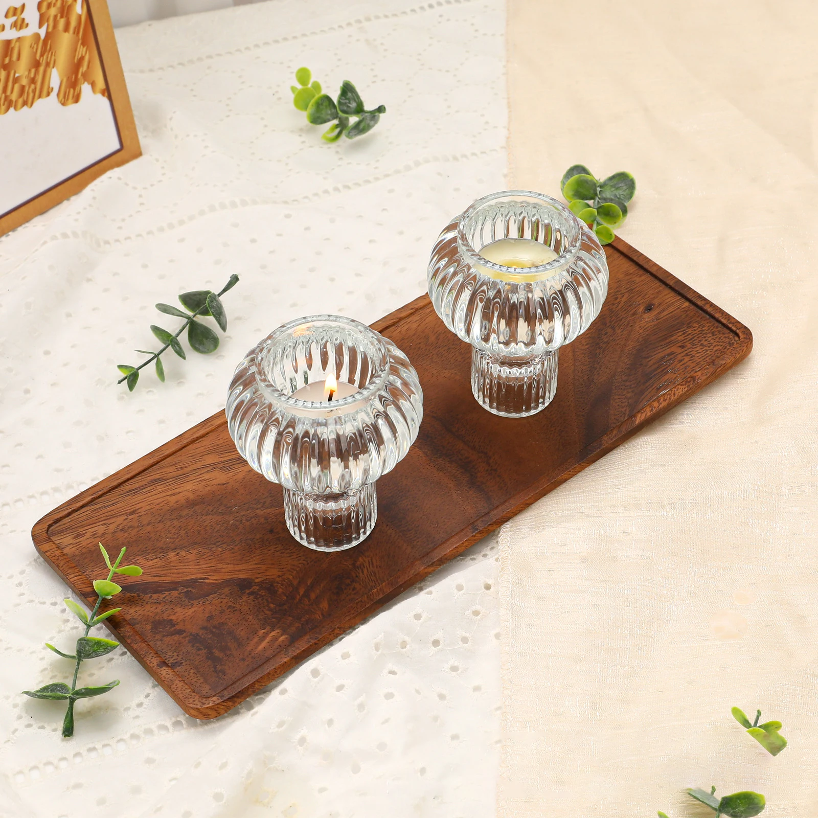 product newest crystal glass candle holder for candlestick wedding home decoration table suitable for both sides candle holders-5