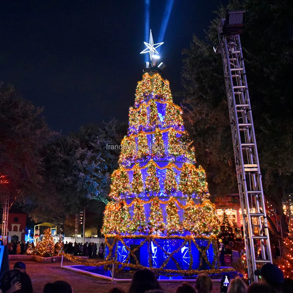 巨大なクリスマスツリー大きなグラスファイバークリスマスキャンディー