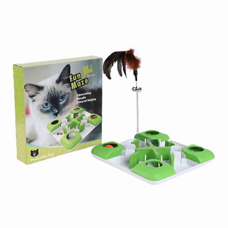 New cat Toys Relieve Boredom Slow Gnawing Toy Maze Foraging Dog Toy Spring Feather Stick cat Toy manufacture