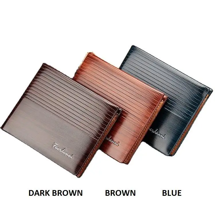 In Stock Wholesale Best Selling Fashion Fuerdanni Short Style PU Leather  Men's Card Wallets,Male Coin Purse Card Holder Case