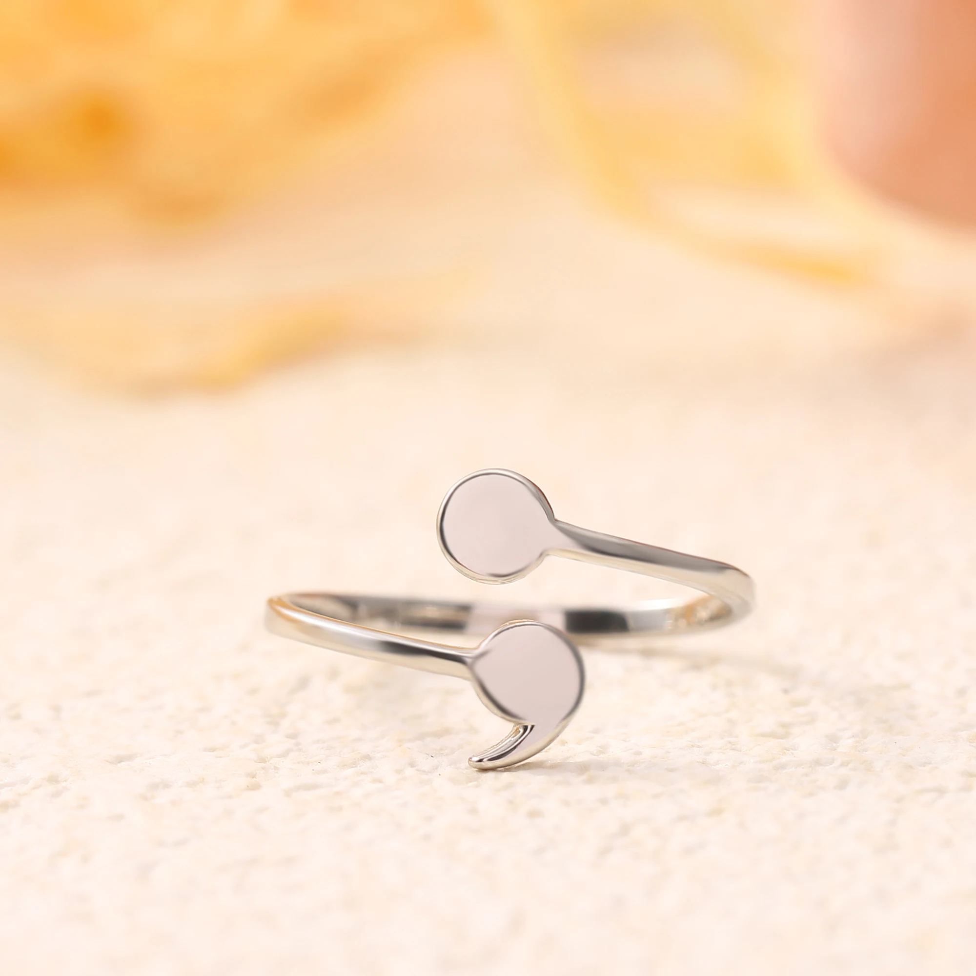 Engagement Ring Silver Semicolon Ring Hainon S925 Sterling Silver