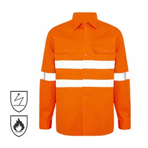CE Certificate Fireproof Anti Static Safety Fire Proof FRC Welder Custom Welding FR Work Fire Retardant Flame Resistant Shirt