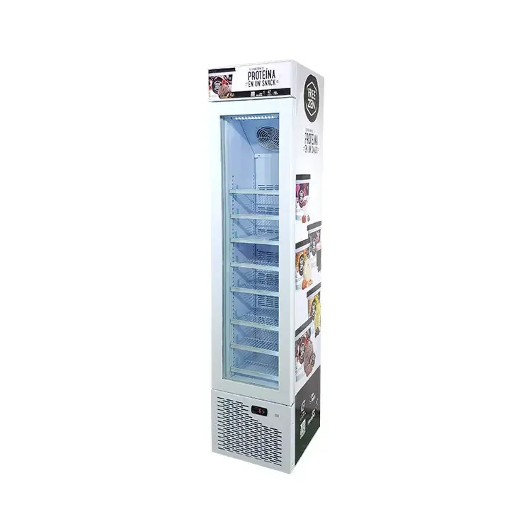 Custom logo Commercial Frozen Refrigerator Vertical Freestanding Compressor Fridge Freezer for Ice Cream Display