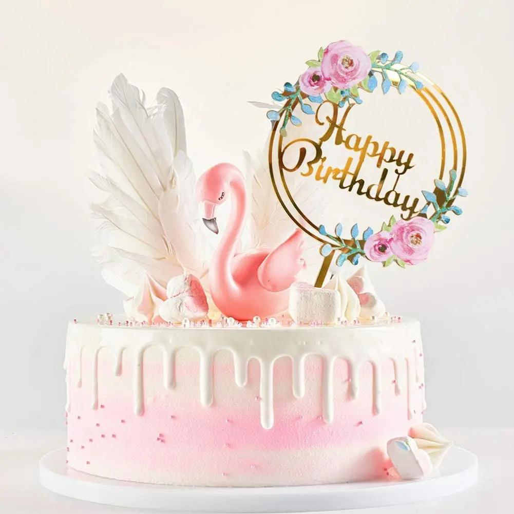 HAPPY BIRTHDAY PINK MULTI COLOURED MOTTO CAKE TOPPER DECORATIONS BLUE 