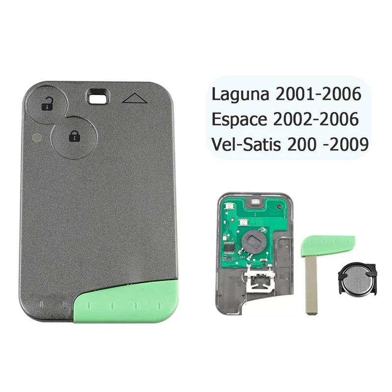 Replacement 2-Button Smart Key Shell 433mhz PCF7947 Chip Remote Control Card Fob for Renault Laguna 2 Clio 3 Espace Vel-Satis