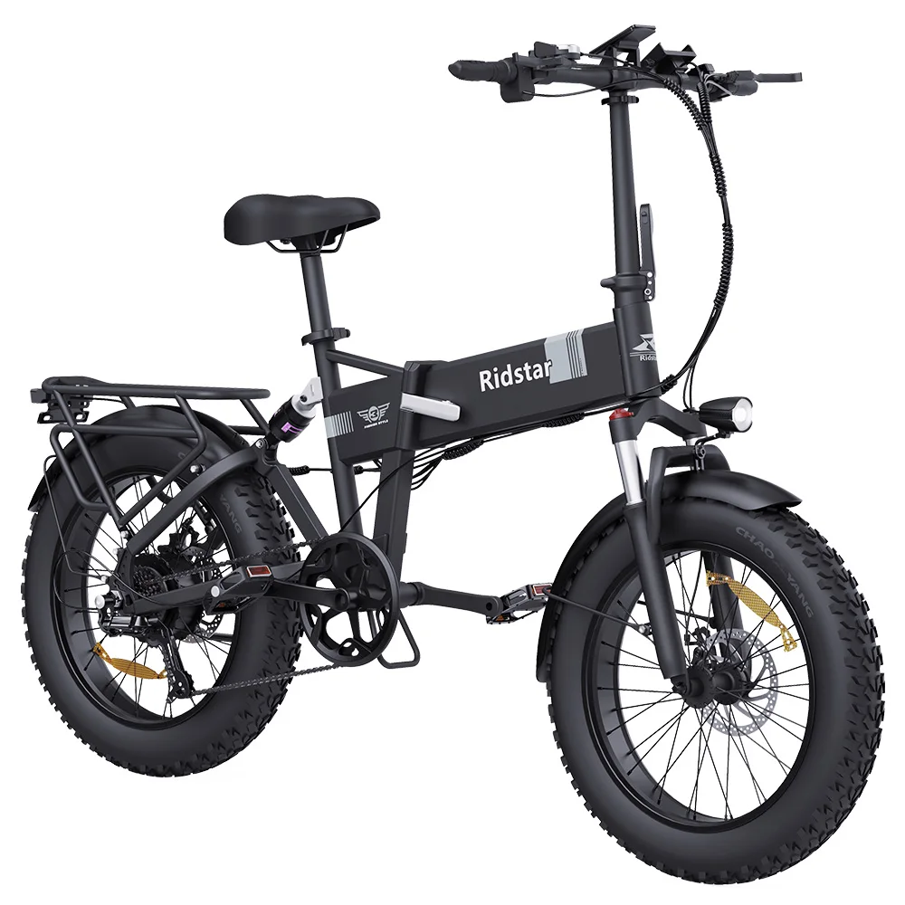 1000W 48V 15AH 45 km/h 80km Ridstar H20 Klapp-Elektro fahrrad mit 20 Zoll fetten Reifen vorne und hinten Doppel hydraulik federu