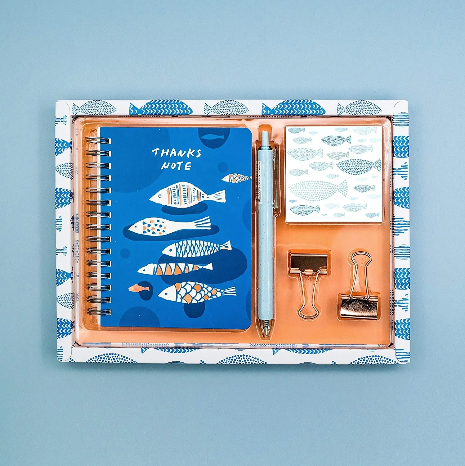 Kit de regal d'articles d'escriptori: material escolar amb quadern, notes adhesives, estilogràfic i clips, conjunt d'articles d'escriptori per noies i nois