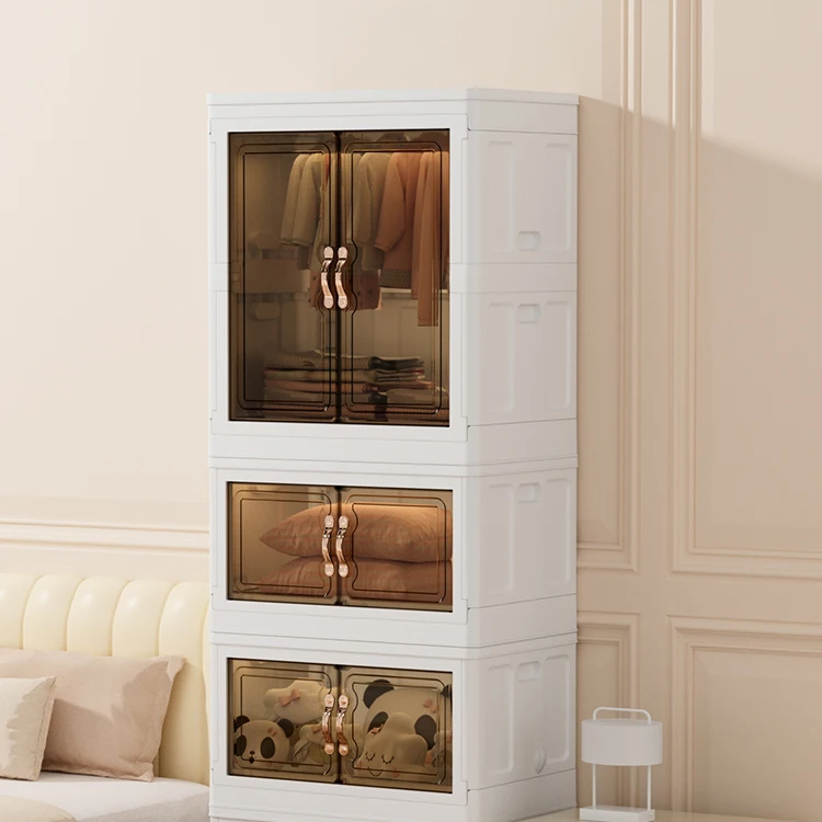 Large Capacity Foldable Plastic Cabinet Rectangle Shape Storage Bin Box for Clothes and Snacks High Capacity Storage Solution