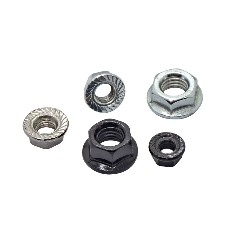 Aluminum Profile Accessories with Hexagonal Pad, Stainless Steel Flange Nut, Anti slip Flower Tooth Nut, M5M6M8 Nut Carbon Steel