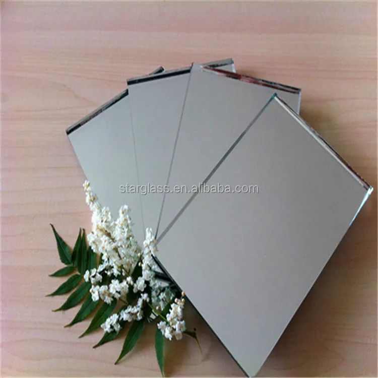 Super Thin 1mm 1.5mm 2mm Square Round Decorative Craft Silver Mirror Glass Wholesale for Bathroom