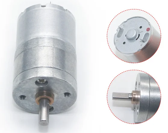 ASLONG Mini Metal Gear Motor JGA25-310 25mm High Torque Low Speed Metal Gear Low Speed Small Motor 12V DC Motor