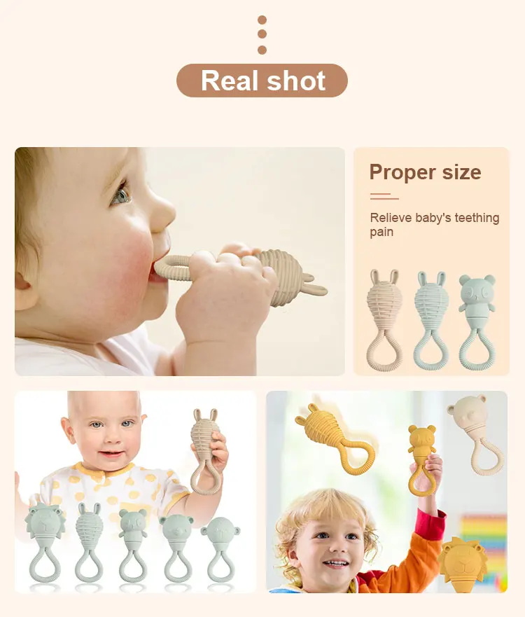 Custom Eco Friendly Baby Silicone Teether Products Manufacturers Animal