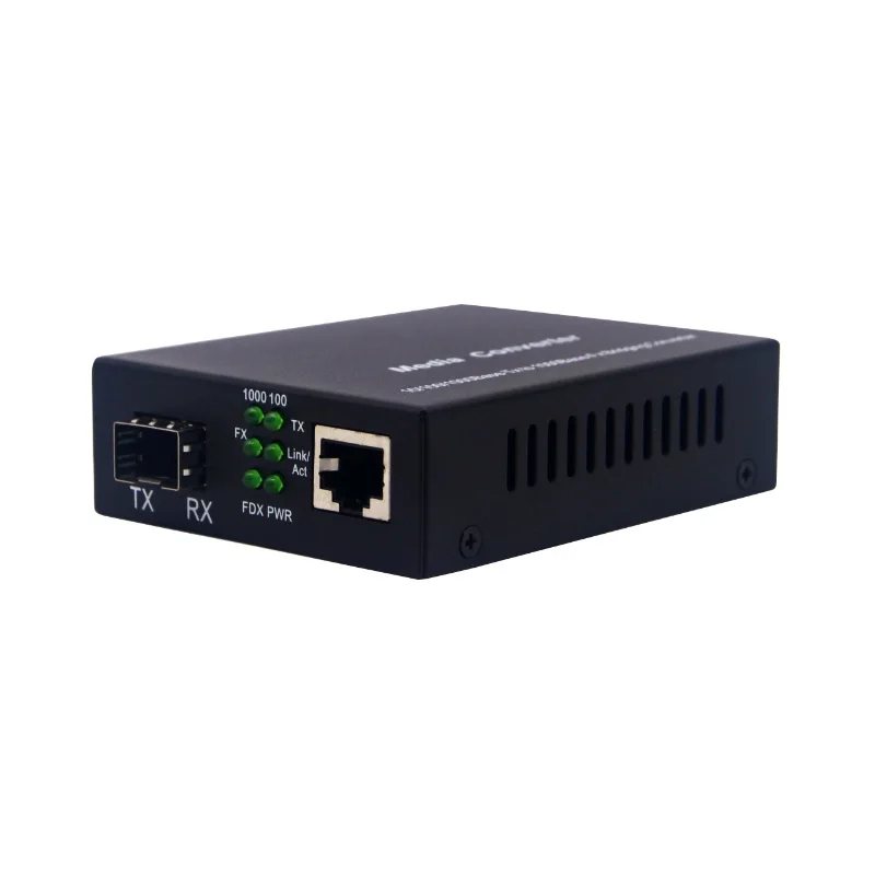 Gigabit SFP POE Media Converter 1 SFP Slot 1 RJ45 Port uchun PoE kamera, IP telefon, beksiz AP