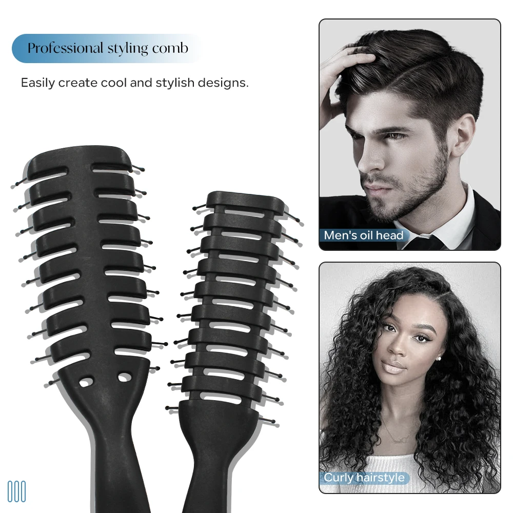 Big Curved Comb Hair Peine De Peinado Plastic Straight Hair Curl Styling Comb Salon Style Hair Brush for Men Women