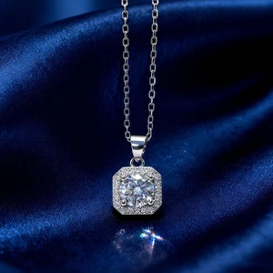 1ct Vvs Gra Certified Moissanite Necklace Woman Hip Pop Jewelry Custom Luxury Fine Jewelry 925 Sterling Silver Trending