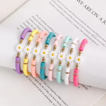 Wholesale Handmade Polymer Clay Daisy Flower Bracelets