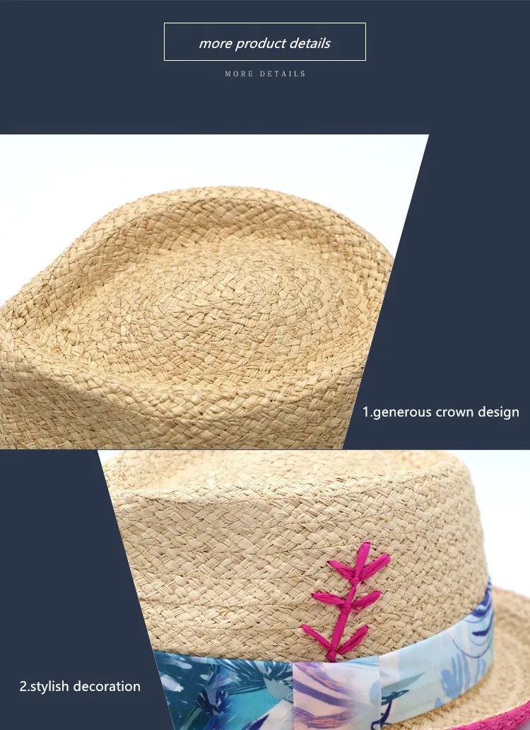 A Custom Wide Raffia Straw Brim Fedora Hat Hats - Buy Wide Brim Fedora ...
