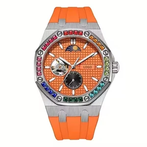 Rubber Strap Multi-function Moon Phase Luminous Waterproof Mechanical Luxury Watches Men's Factory OEM Custom Automatic Watch