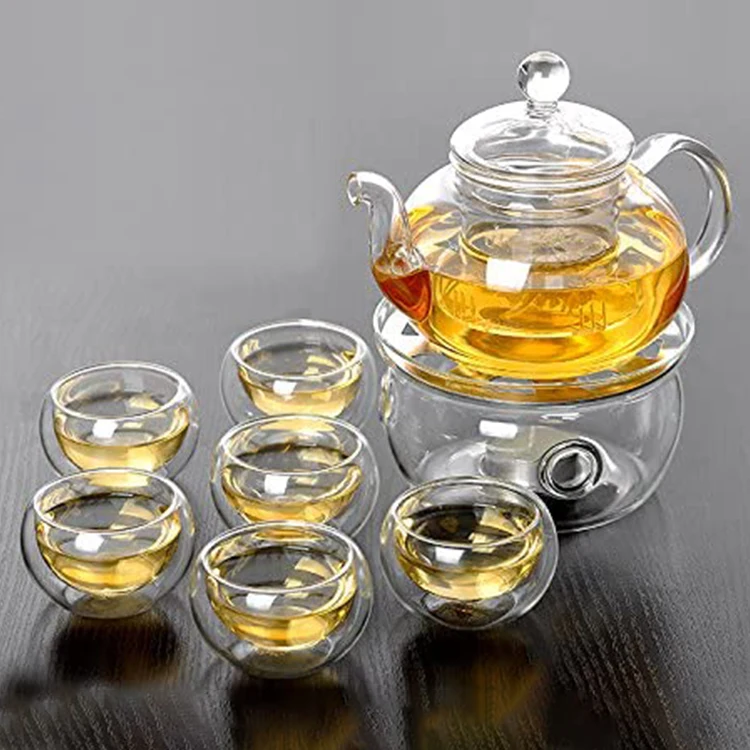 Clear Glass Tea Set With Warmer Teapot With Cup Tea Pot Set Glass Buy
