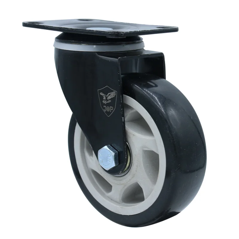 Wholesale medium duty 2.5 inch 3 inch  4 inch 5 inch top plate orange black swivel pvc caster wheel with brake supplier