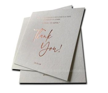 Rose gold marriage card custom casual wedding invitations