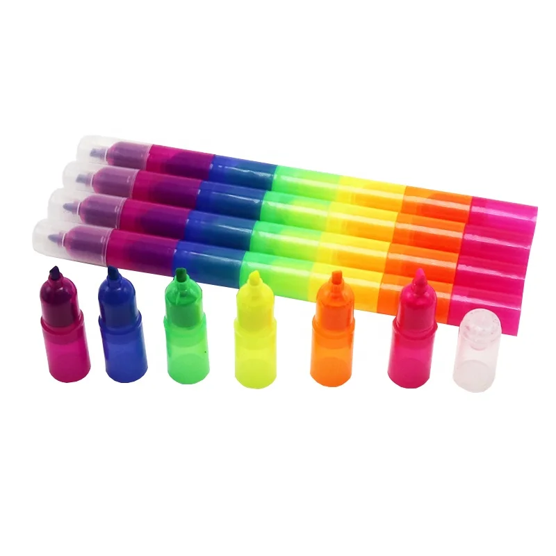 Смешанный 6 видов цветов мини ручка-маркер с изготовленным на заказ, косметическое средство, упаковка для детей или для школьных принадлежностей