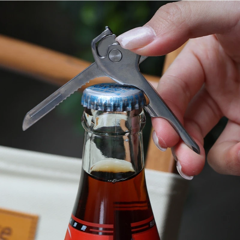 EDC Multi Tool 6 in 1 Stainless Steel Utili-Key Key Ring Chain Pendant Pocket Rope Cutter Mini Knife Screwdriver
