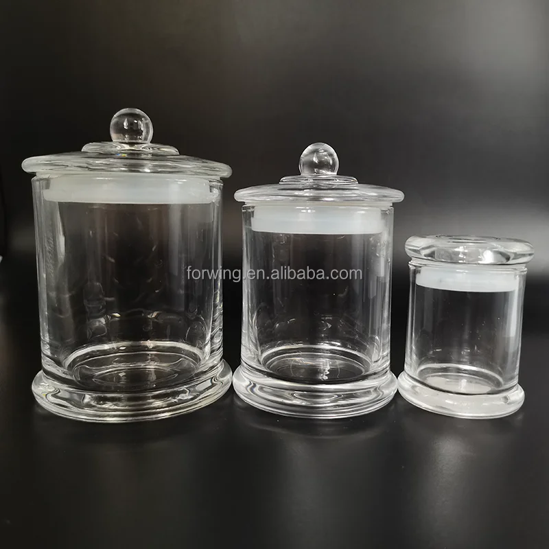 Hot Selling Glass Candle Holder 2oz 7oz 12oz 16oz Sealed Clear Candle Jars With Lid For Candle Making manufacture