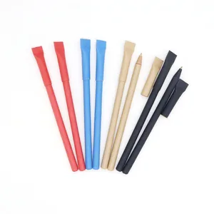 Novelty Eco-friendly Kraft Paper Ballpoint Pen Toothpaste Shape Promotional Straw Wheat Recycled Pen