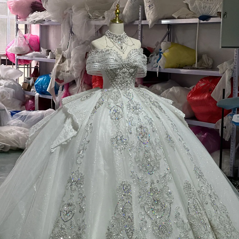 white beaded evening dress Strapless Sweetheart Long Prom Dress with Beads Off-White / 6