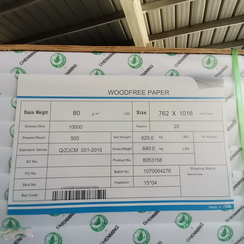 Best Quality White A4 Writing Paper No Jam Smooth Woodfree Offset for Exhibitions and Groceries