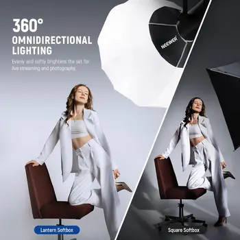 NEEWER 85cm Quick Release Light Diffuser Bowens Mount Softbox 85cm Lantern Softbox for Continuous LED Video Lights detail image