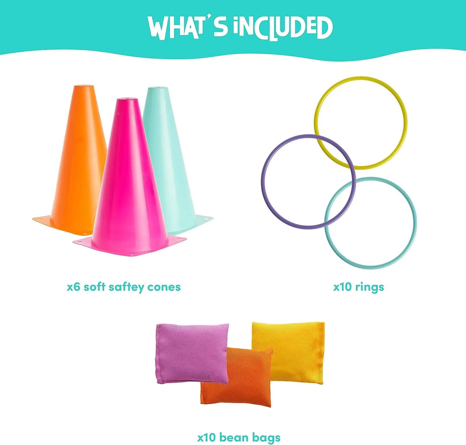 Plastic Cones Ring Toss Combo Set Outdoor Carnival Games for Kids Adults Birthday Party Throwing Backyard Lawn Game (28Pcs)