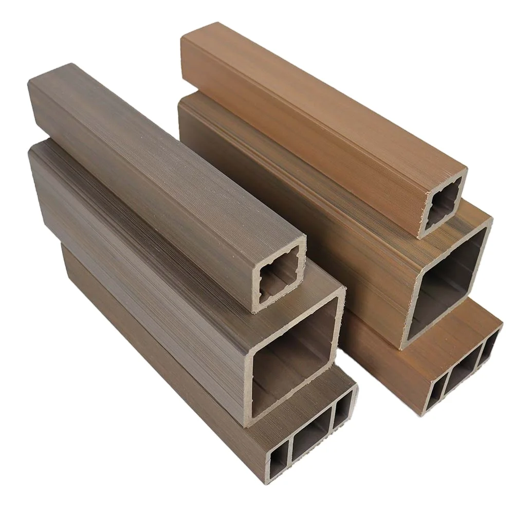 Co-extrusion WPC Tubes Building Material Outdoor Wall Decoration Louver Tube Wood Plastic Composite Wooden Timber WPC Facade