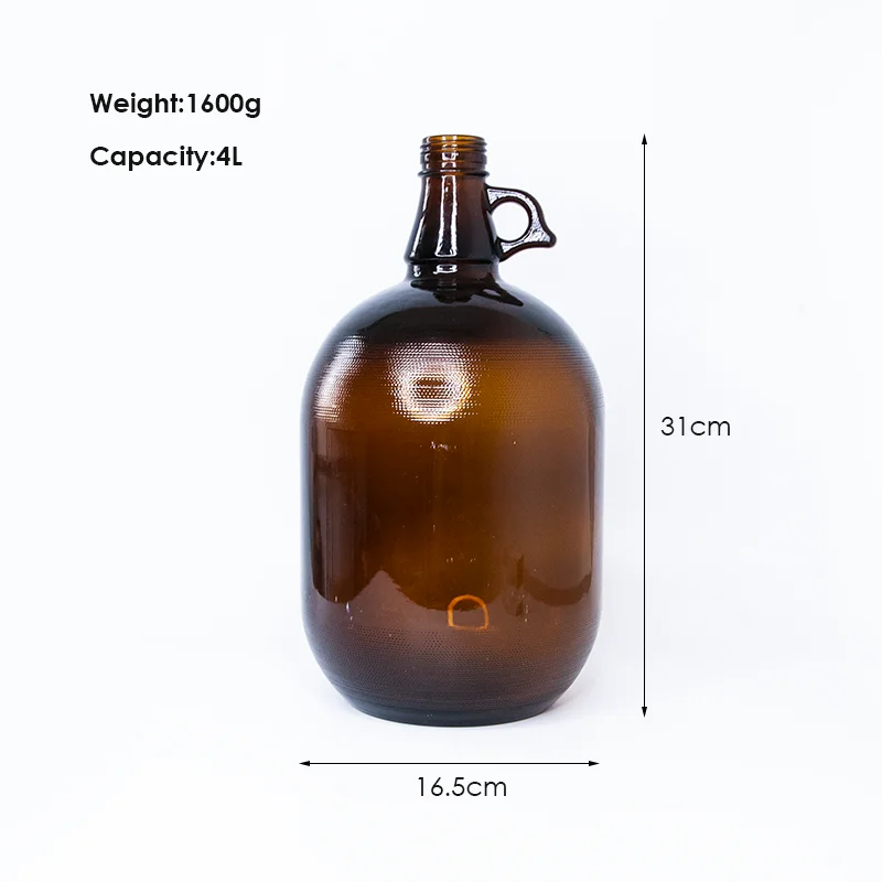 Amber 1.5L Glass Wine Bottle - Wholesale Clear Cylinder Bottles for Beer &  Beverages - Custom Printing Available