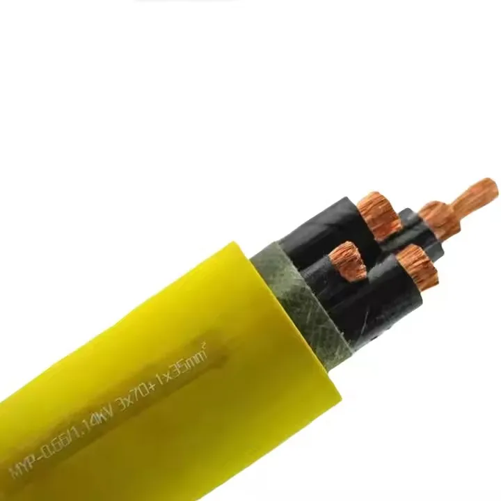 Factory outlet MYP 0.66/1.14KV 3*70+1*35mm2 copper conductor rubber insulation rubber sheath mining cable  for coal mine