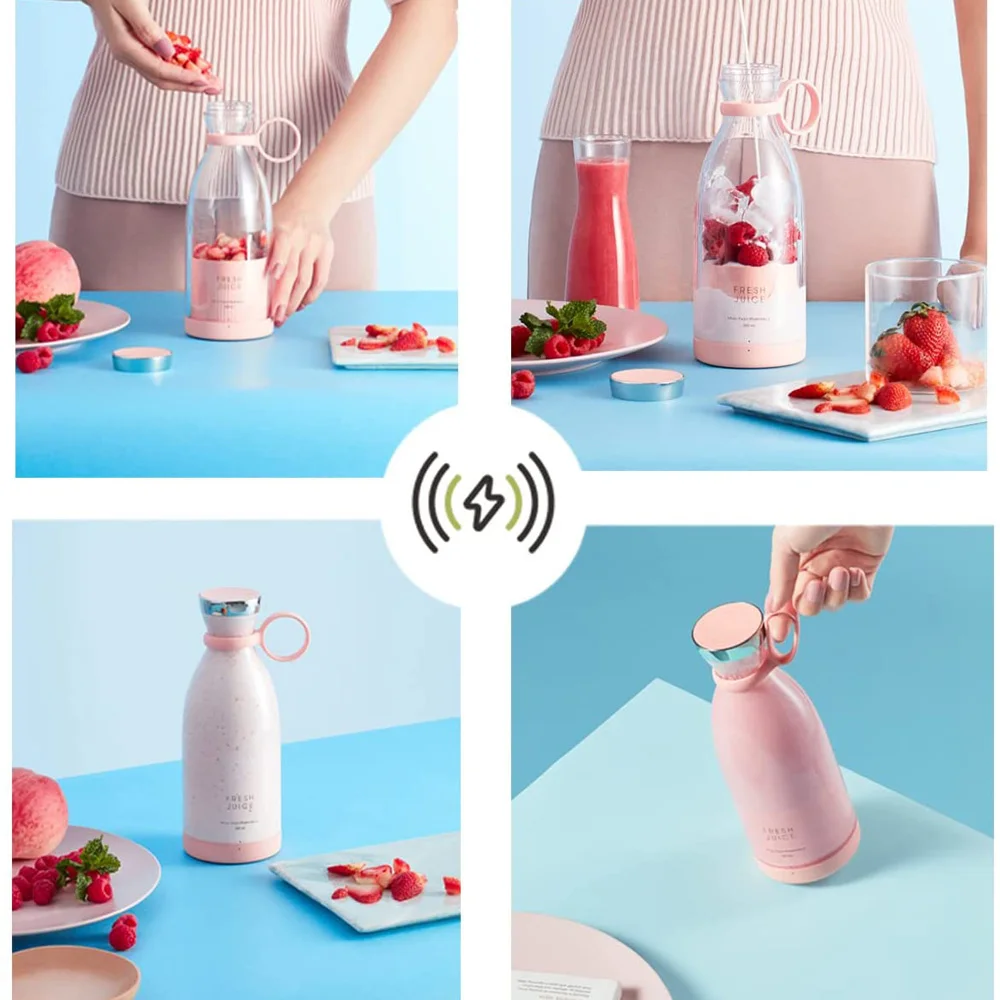 #034;350ml USB Rechargeable Portable Smoothie Blender"