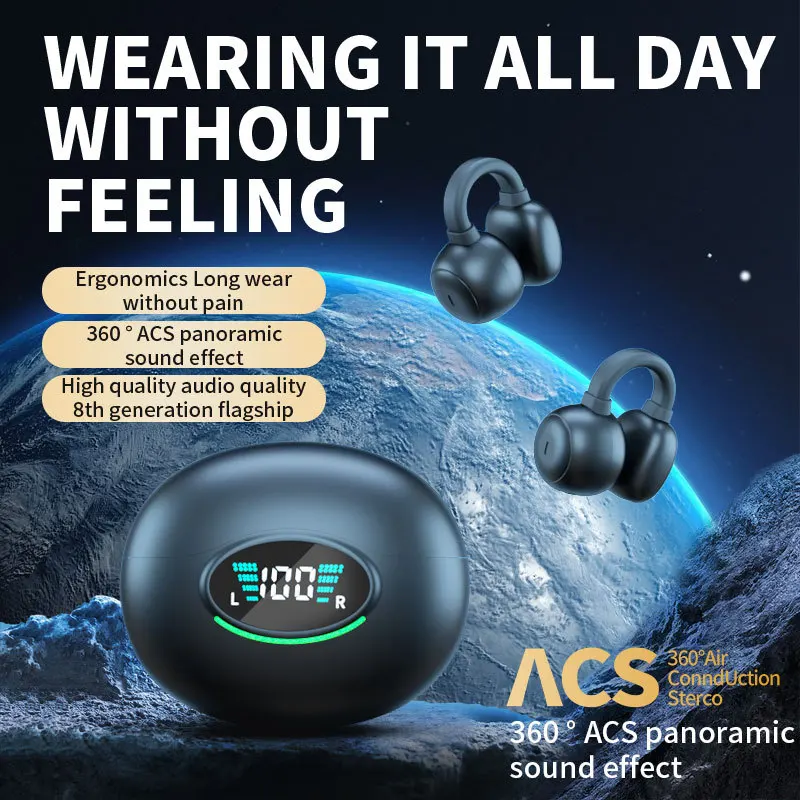 Yyk Q86Twsワイヤレスイヤフォンイヤークリップ骨伝導ヘッドフォン5.3