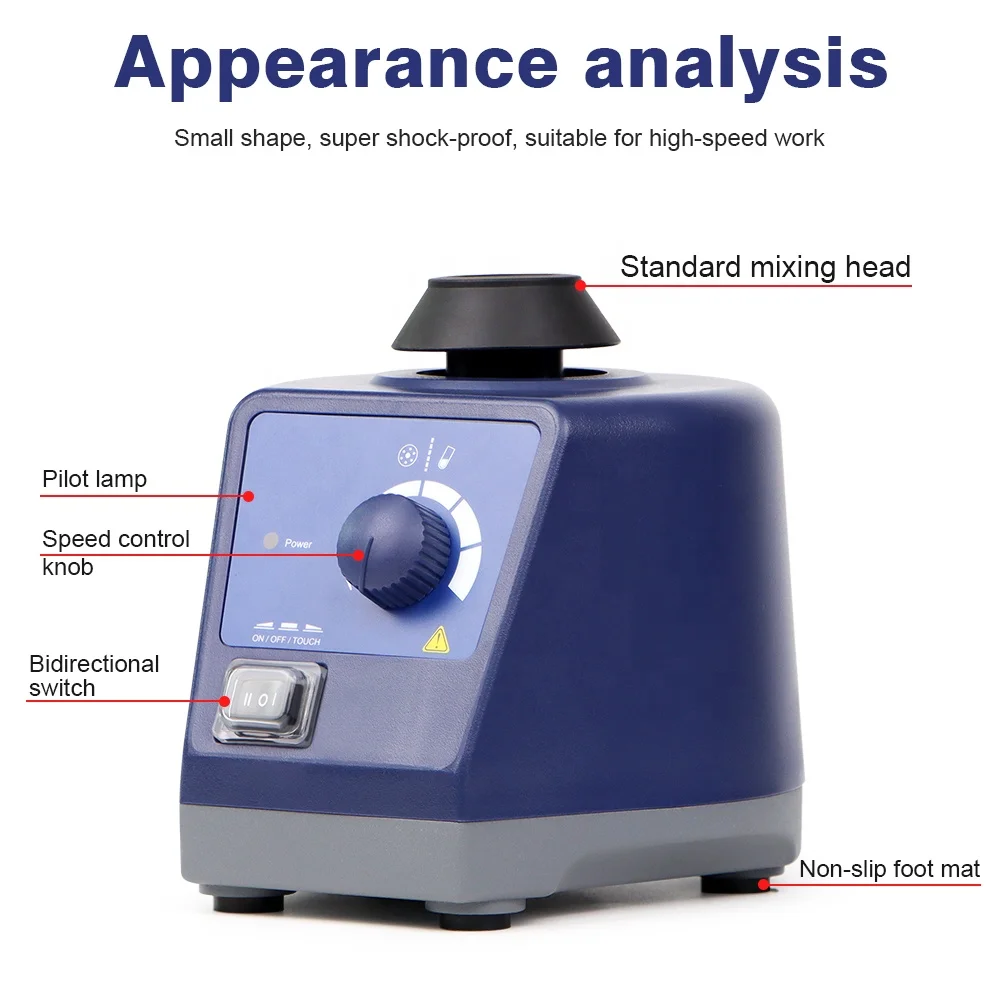 Laboratory Vortex Mixer With Touch Start and Continuous Mode Benchtop Laboratory Vortex Mixer ForCentrifuge Tubes and Test Tubes
