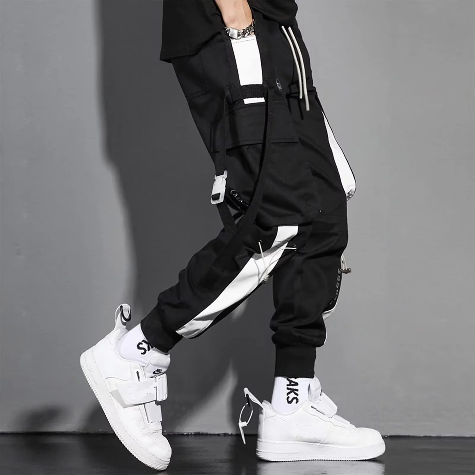 Men's Color Patchwork Trackpants - Hip Hop Streetwear