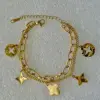 Bracciale a doppio strato con fiori antichi in oro
