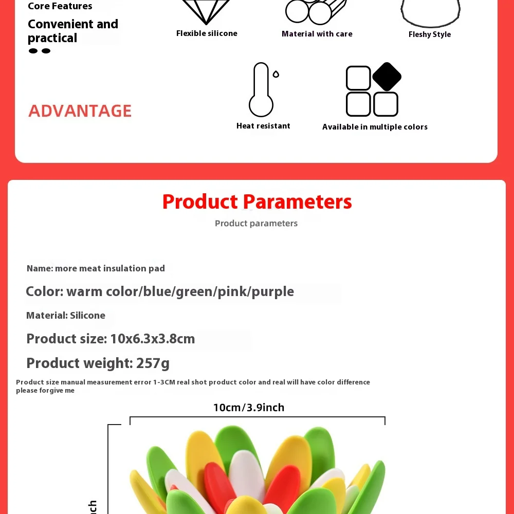 Modern Design Silicone Insulated Coaster Dining Mat Succulent Shaped High-Temperature Resistance for Coffee Pot Mat Decorations factory