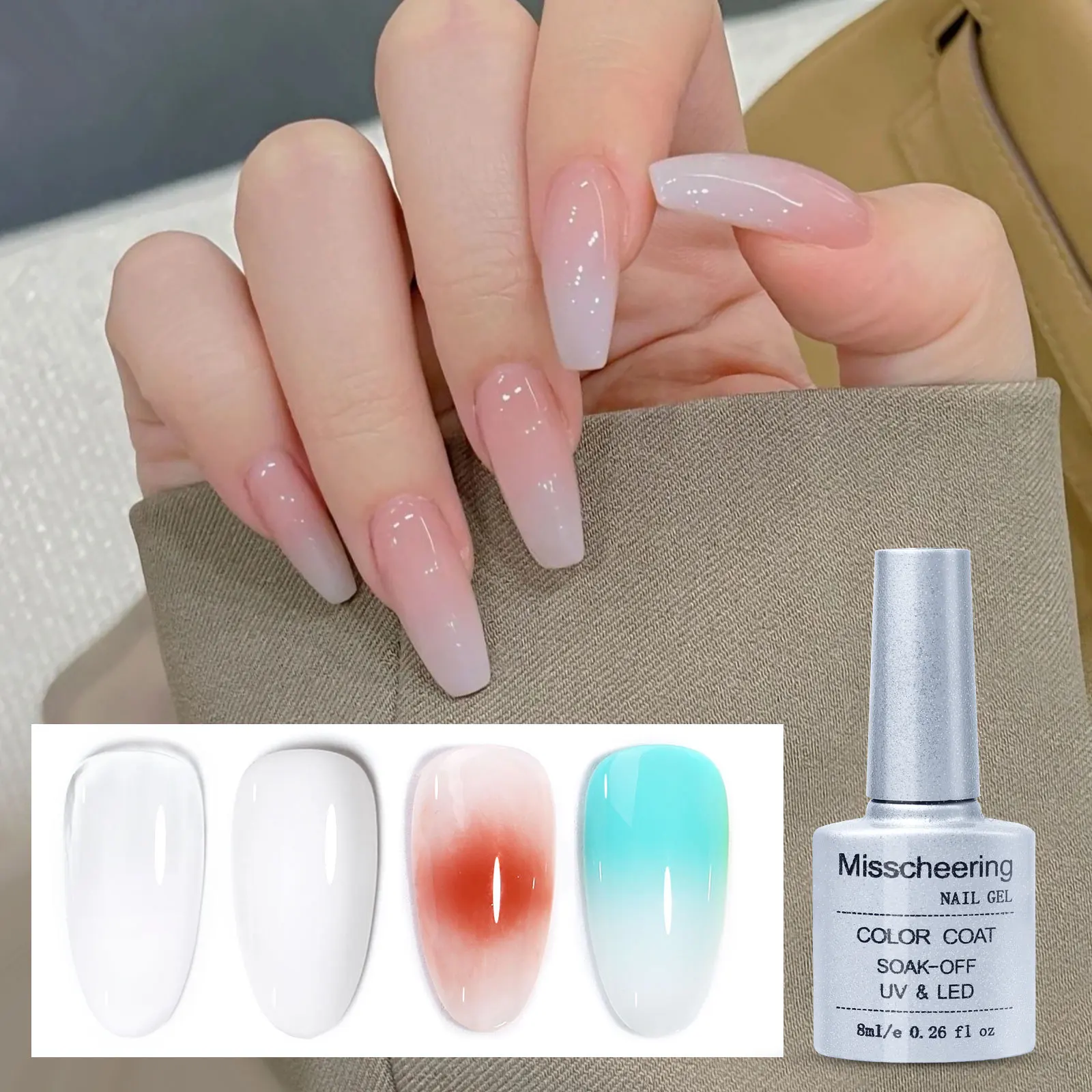 White Gradient Daily No UV Light Gel Nail Polish Strips – JOLIMOO