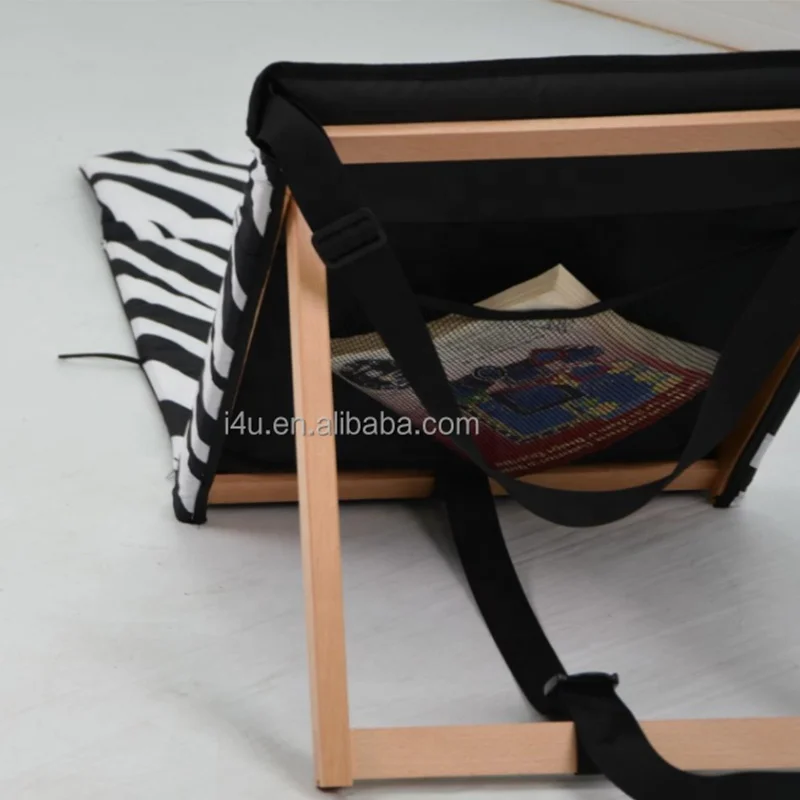 Синий портативный складной стул для пляжа регулируемый