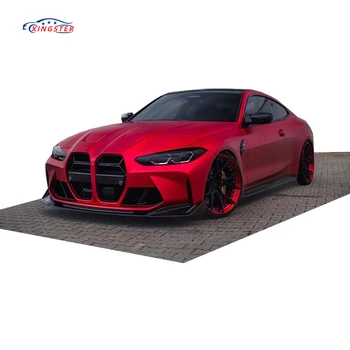 PET Satin Matte Red Auto Wrapping Vinyl PVC Car Wrap Color Film Body Position Anti-Scratch Color-Changing Fashion Sticker Roll