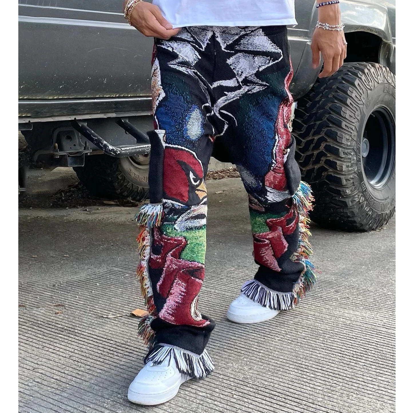 Custom Tapestry Pants Anime Knitted Plus Size Mens Rug Pants Trousers